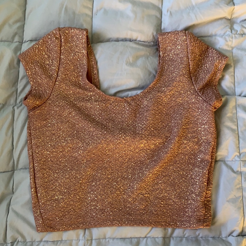 Sparkly gold crop top